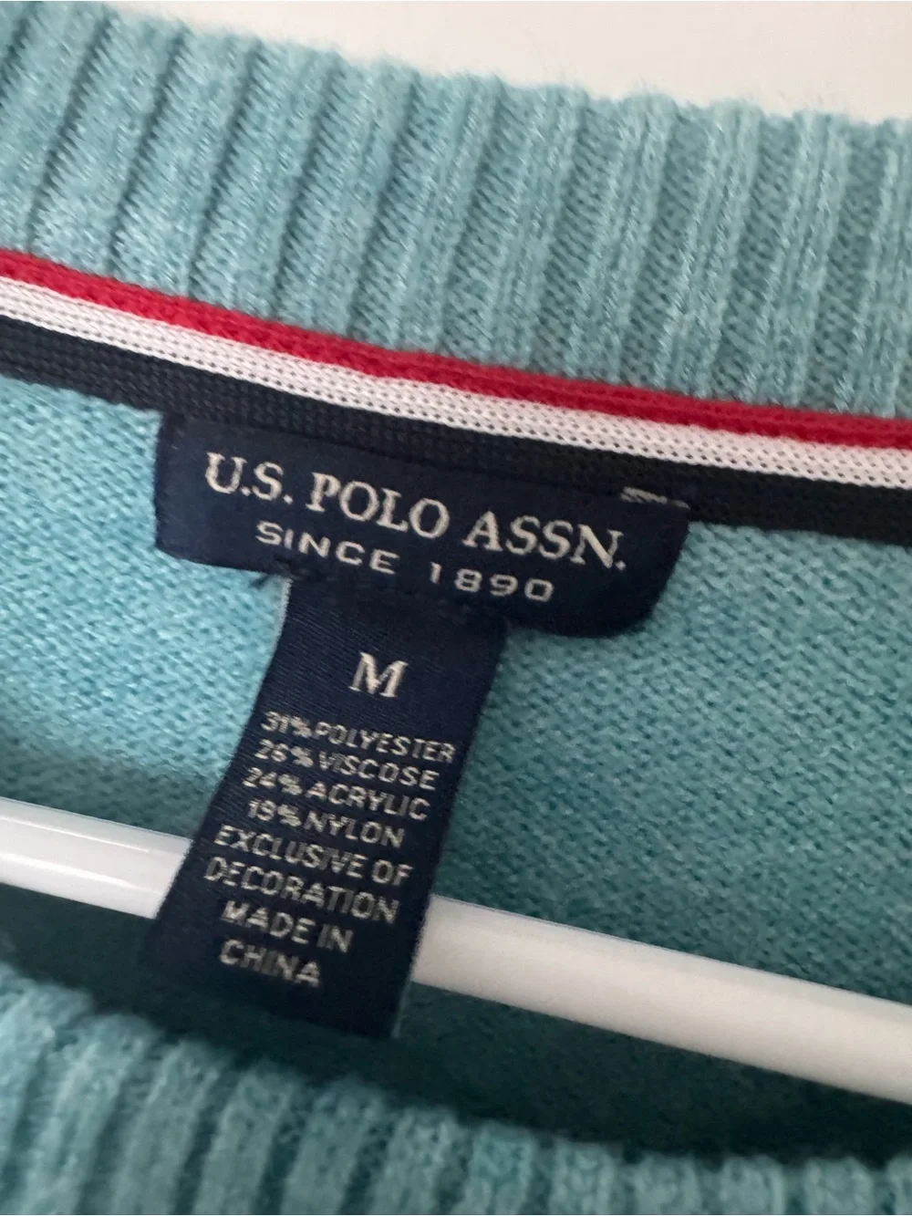 U.S. Polo Assn. Women's Crewneck Sweater in Teal Blue